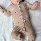 Football Small Ribbed Zip Romper