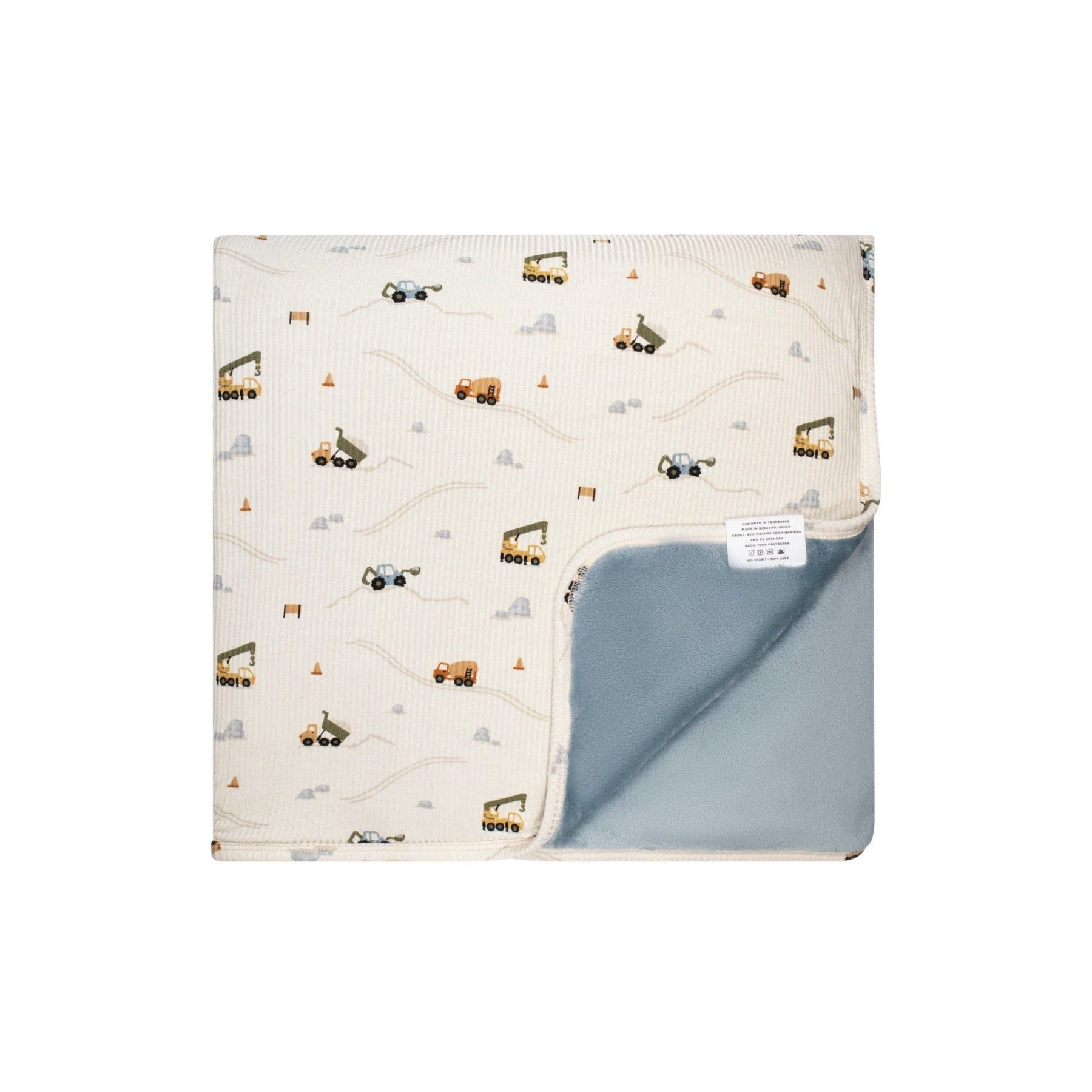 Construction Small Ribbed Toddler Blanket