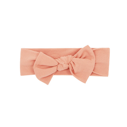 Coral Small Ribbed Bow