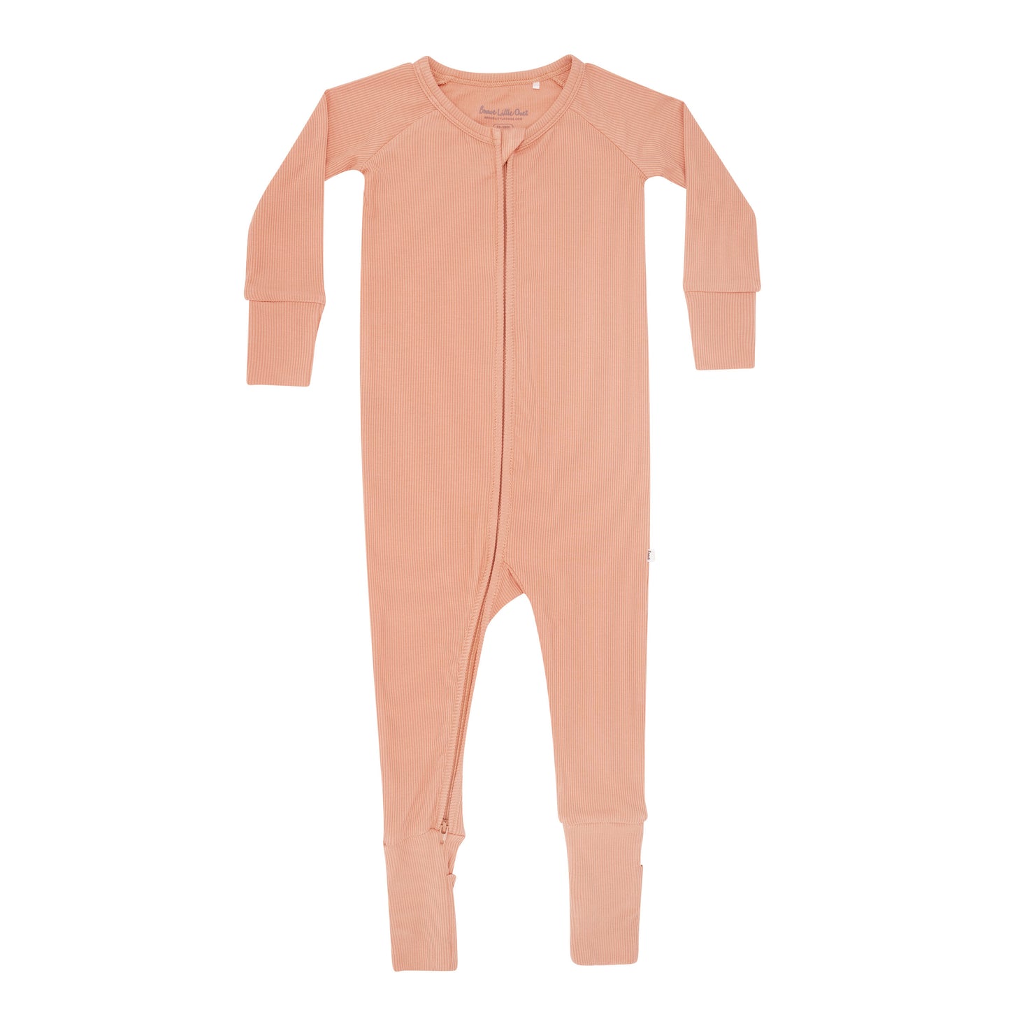 Coral Small Ribbed Zip Romper