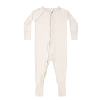 Cream Small Ribbed Zip Romper