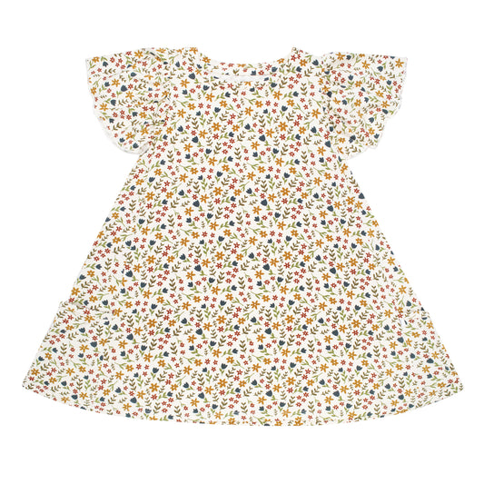 Cream Floral Pocket Dress