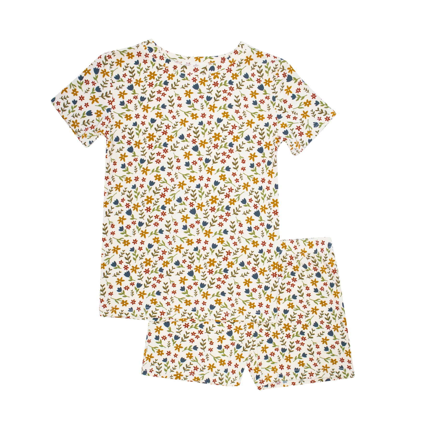 Cream Floral Shorts Two-Piece Set