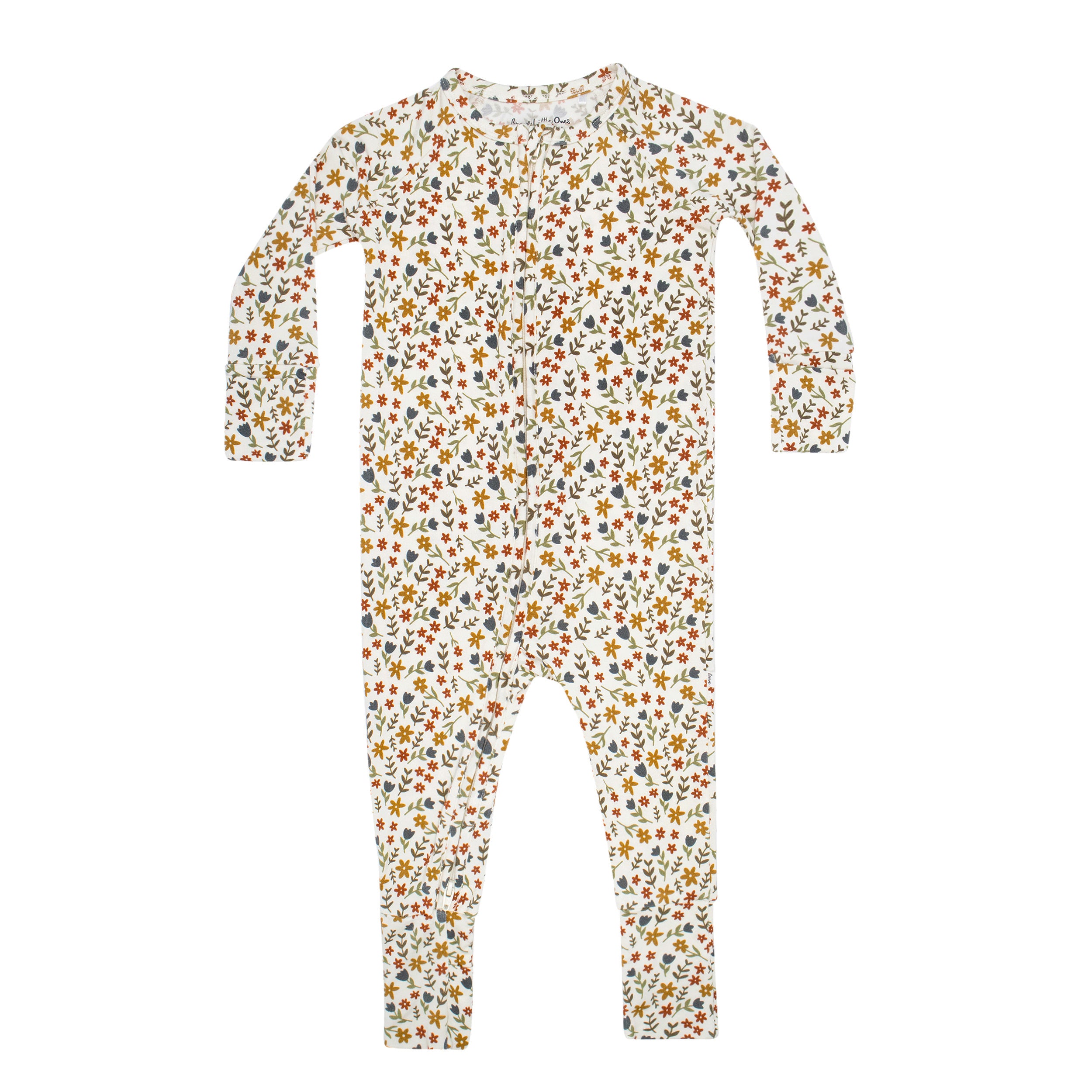 Cream Floral Zip Romper