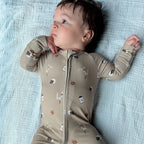 Football Small Ribbed Zip Romper