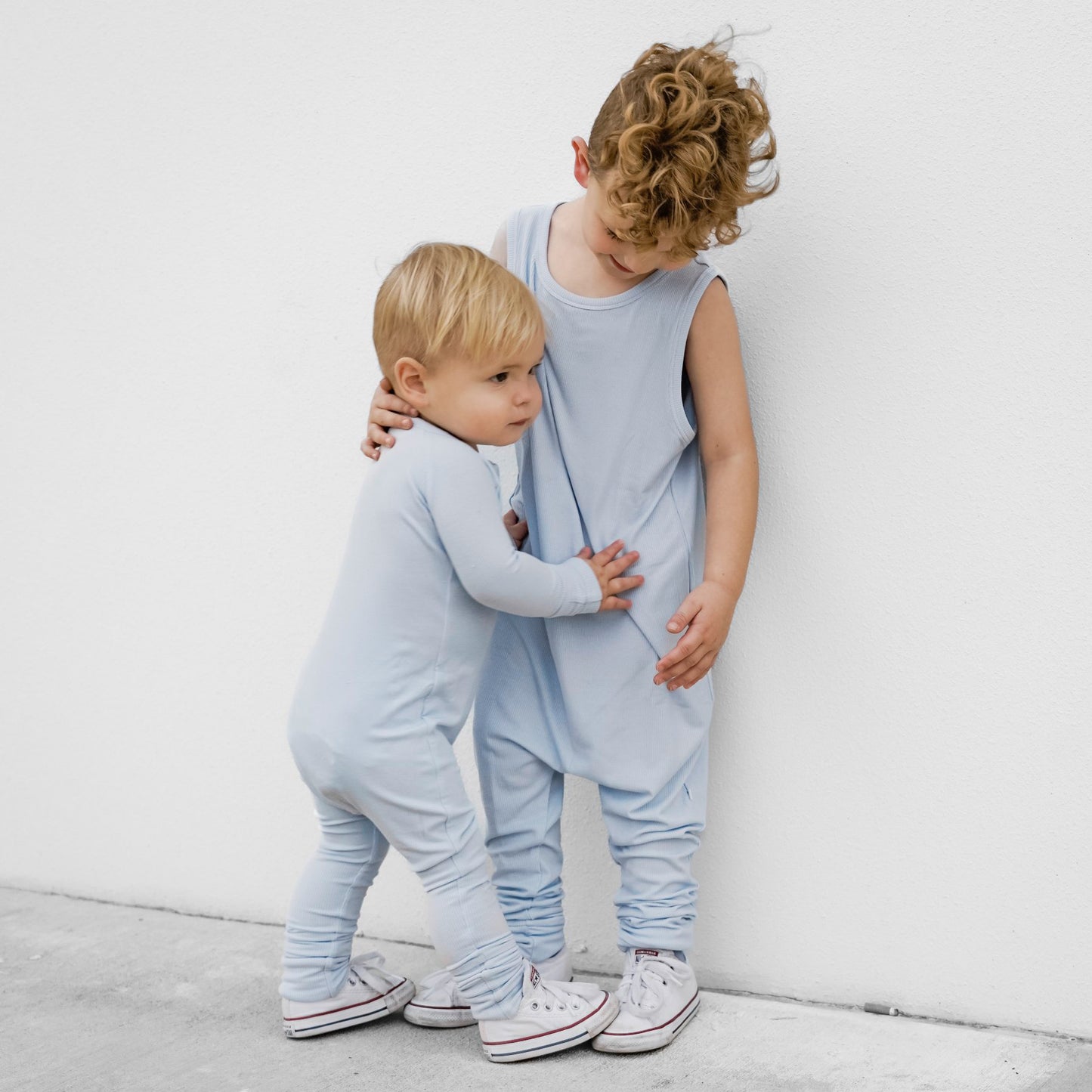 Coastal Blue Small Ribbed Harem Romper