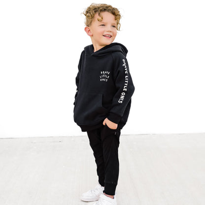 Brave Little Ones Midnight Black Signature Sleeve Fleece Hoodie