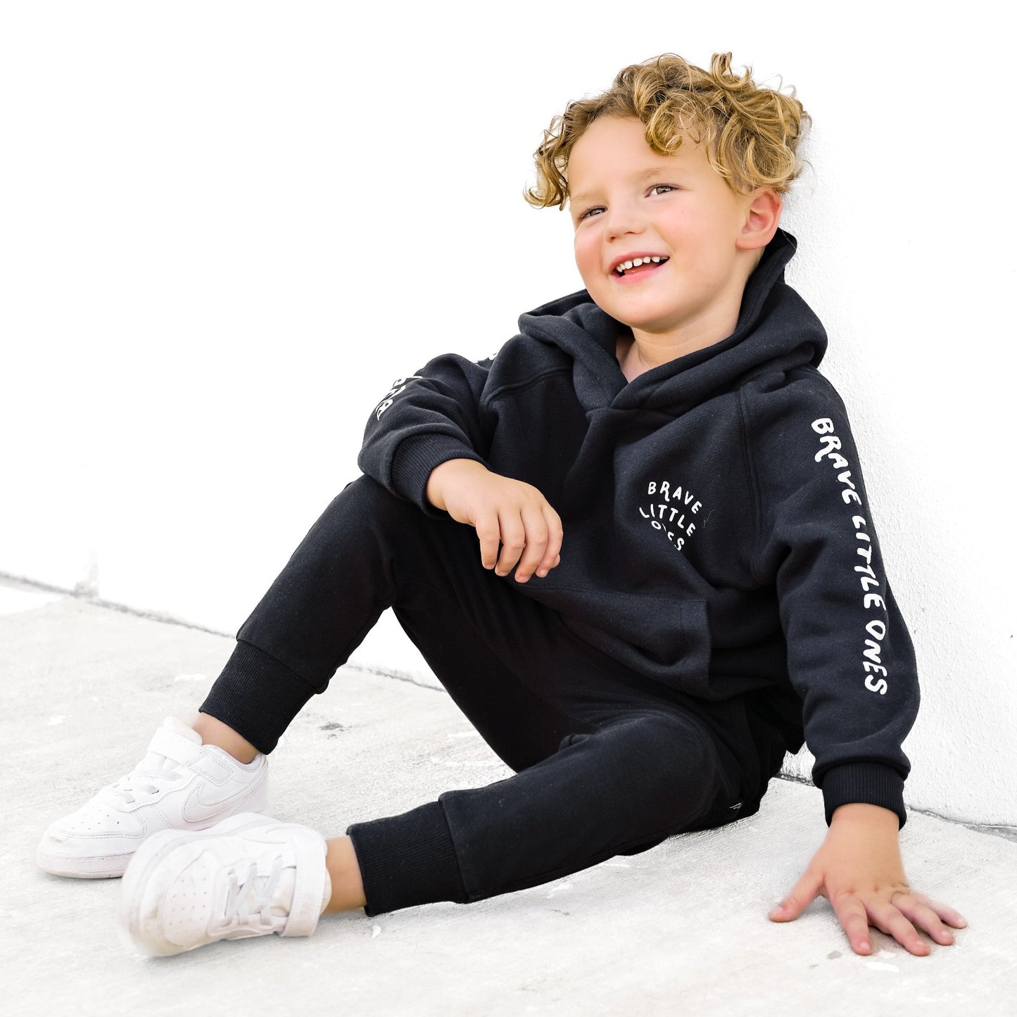 Brave Little Ones Midnight Black Signature Sleeve Fleece Hoodie