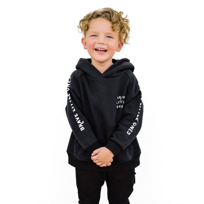 Brave Little Ones Midnight Black Signature Sleeve Fleece Hoodie