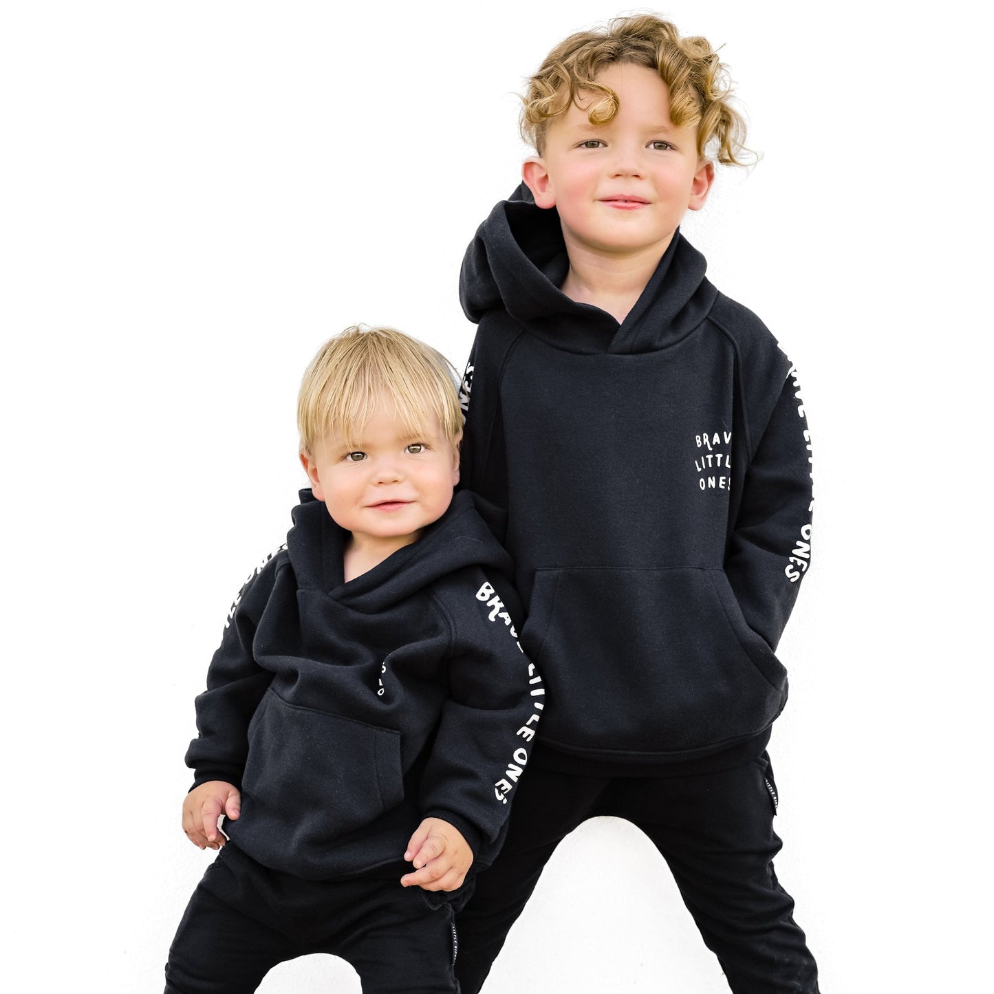 Brave Little Ones Midnight Black Signature Sleeve Fleece Hoodie