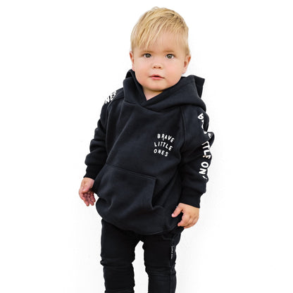 Brave Little Ones Midnight Black Signature Sleeve Fleece Hoodie