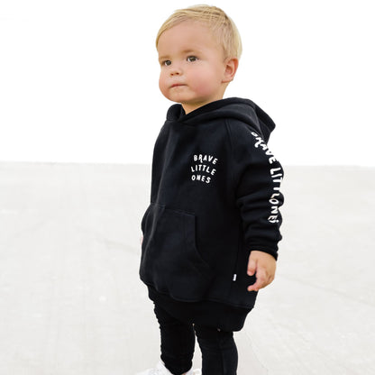 Brave Little Ones Midnight Black Signature Sleeve Fleece Hoodie