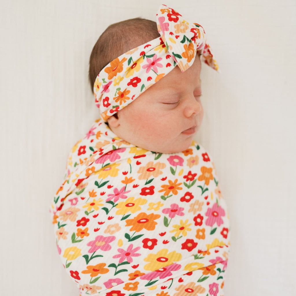 Summer Blooms Small Ribbed Bow