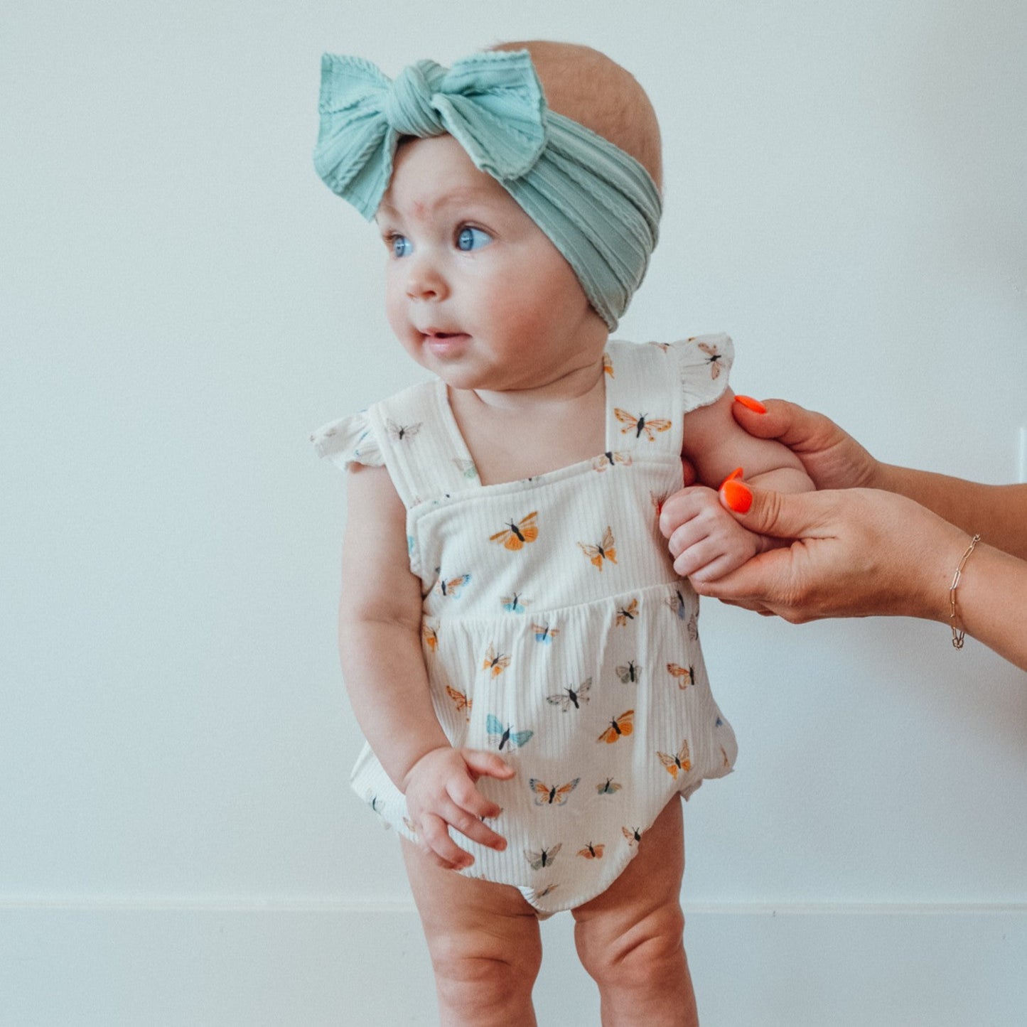 Butterflies Small Ribbed Flutter Sleeve Romper