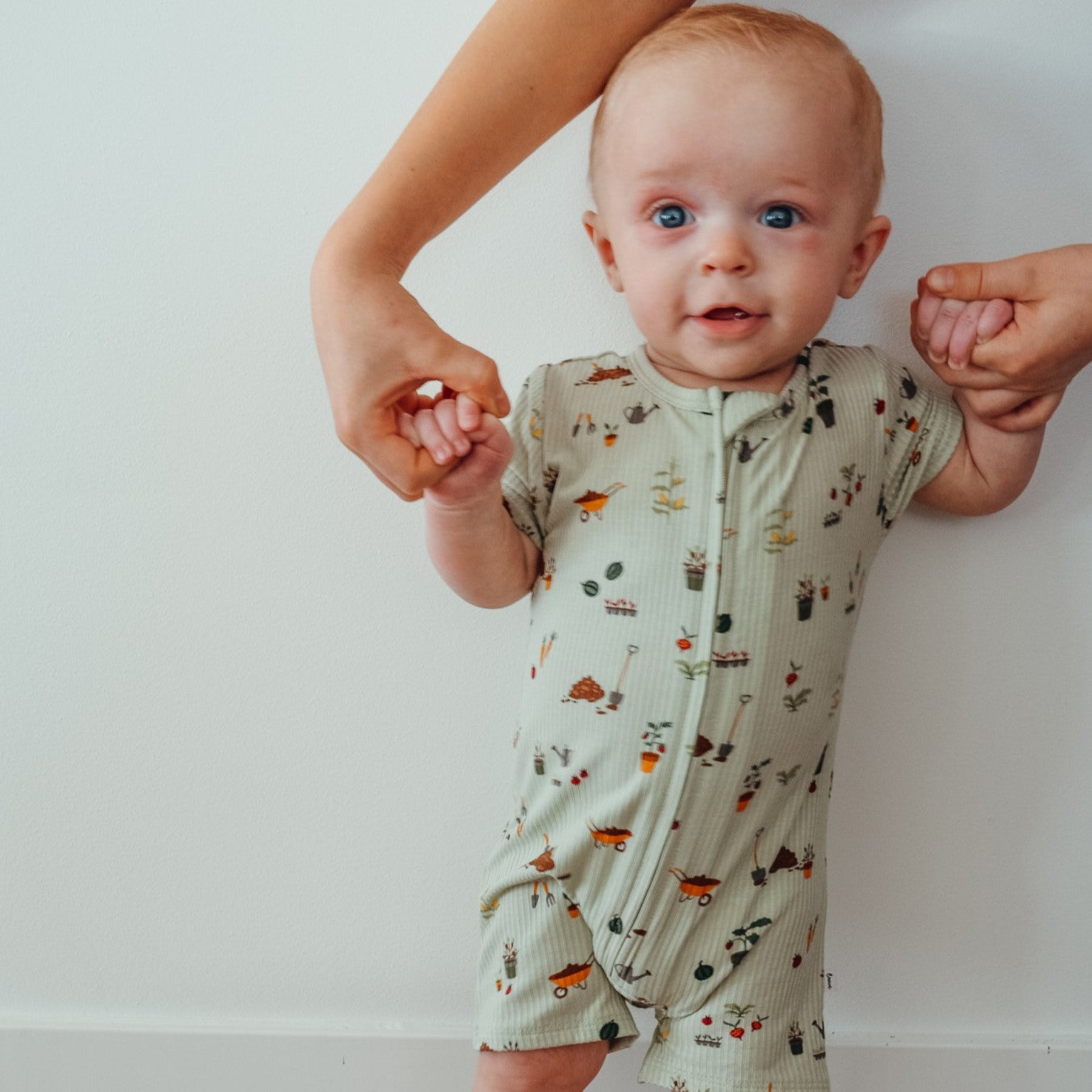 Backyard Garden Small Ribbed Summer Zip Romper