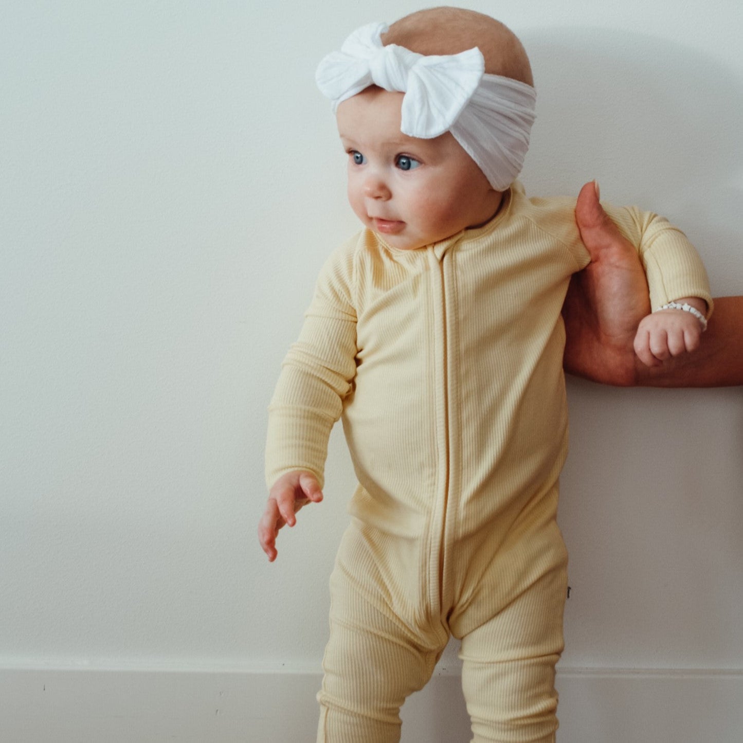 Lemon Yellow Small Ribbed Zip Romper