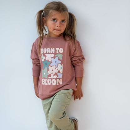 Born To Bloom Rose Bamboo French Terry Pullover