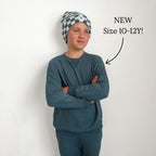 Dark Steel Blue with Brave Embroidered Bamboo French Terry Pullover