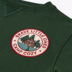 Camp Cozy Patch Forest Green Bamboo French Terry Pullover