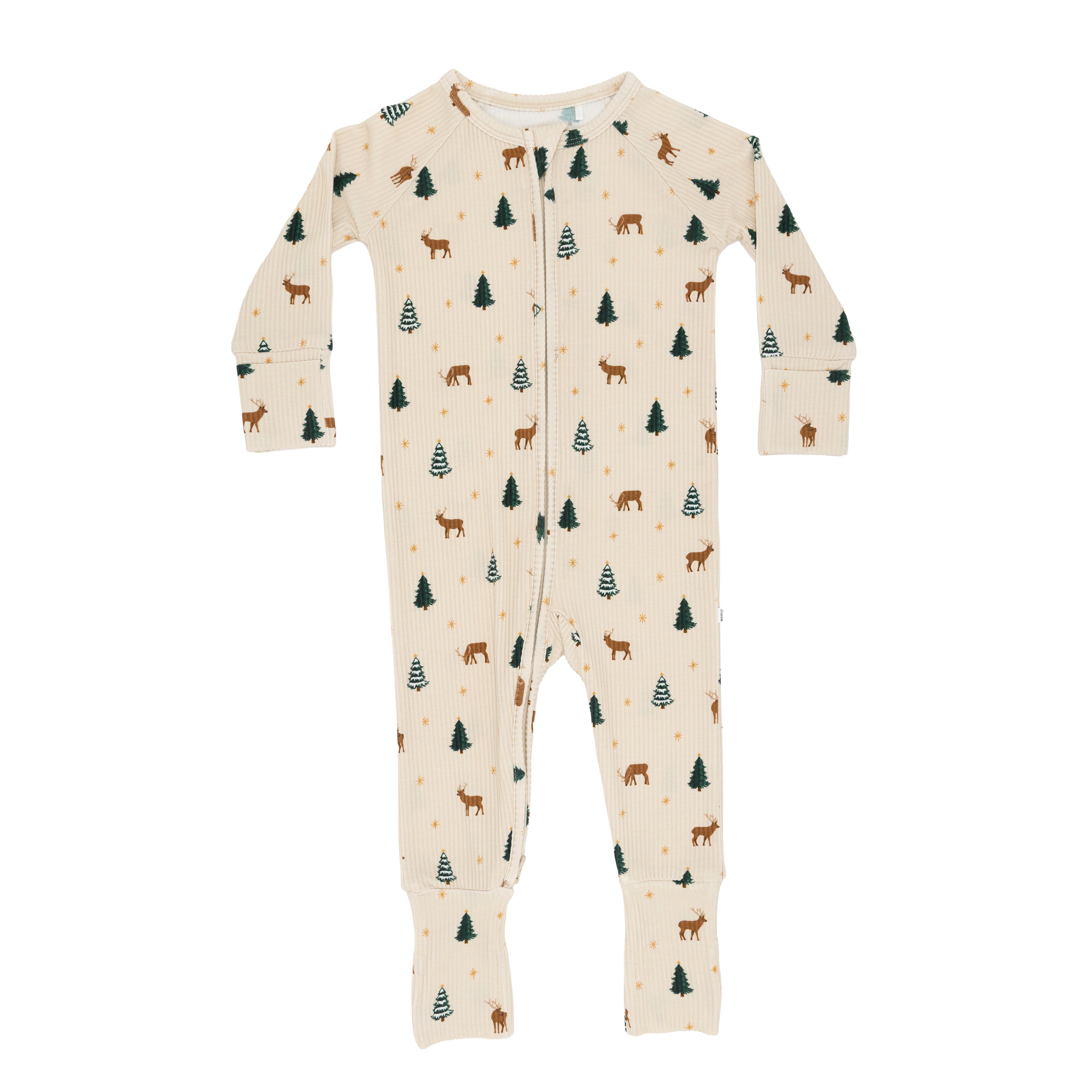 Reindeer Forest Small Ribbed Zip Romper