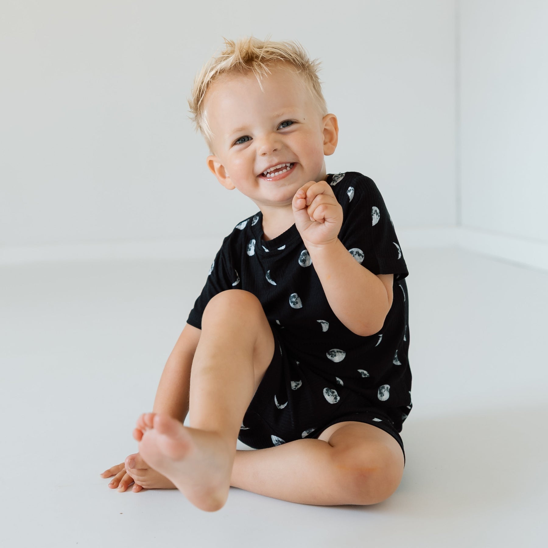Moon Phases Small Ribbed Shorts Two-Piece Set