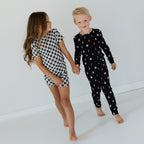 Checkered Lightning Bolt Small Ribbed Shorts Two-Piece Set