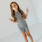 Checkered Lightning Bolt Small Ribbed Shorts Two-Piece Set
