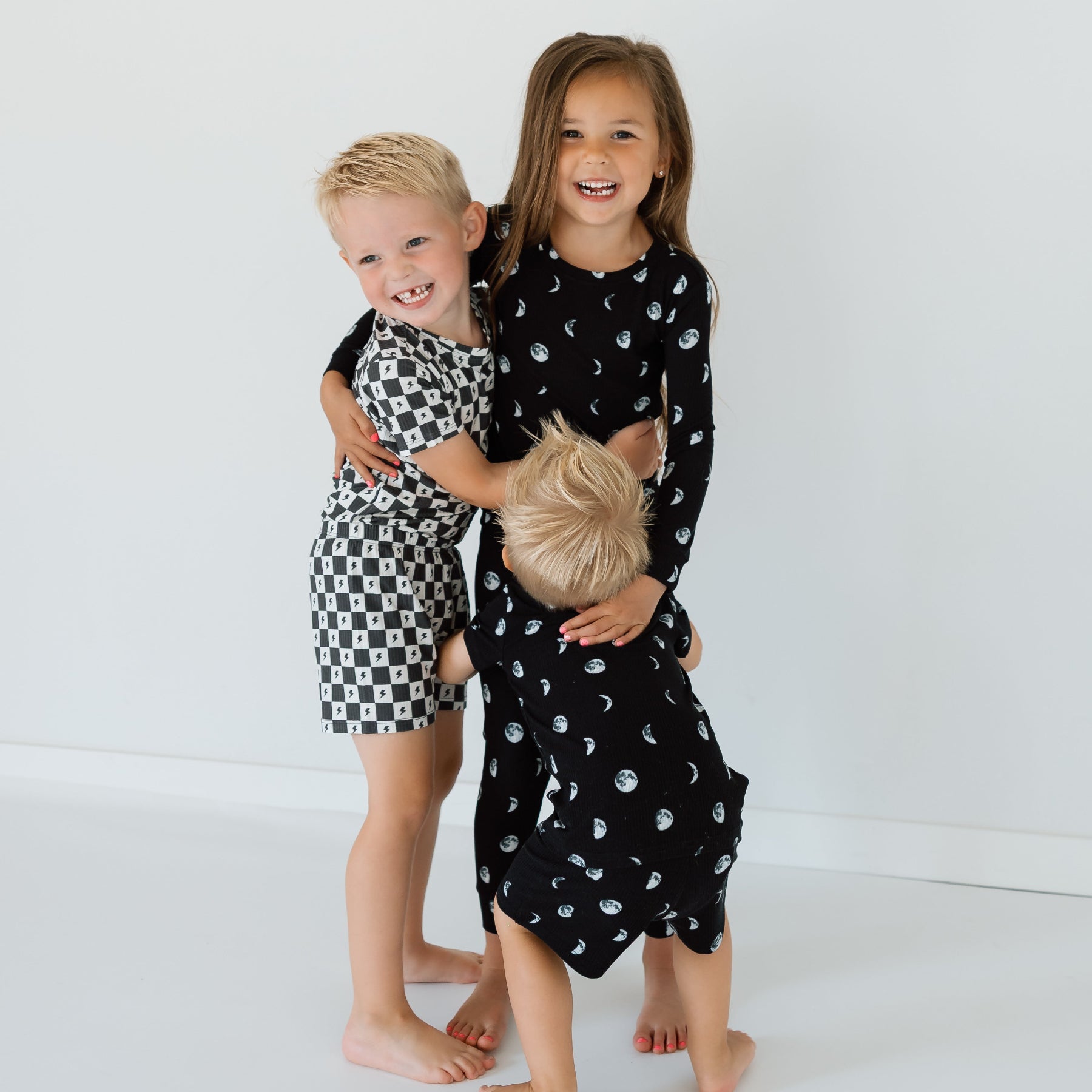 Checkered Lightning Bolt Small Ribbed Shorts Two-Piece Set