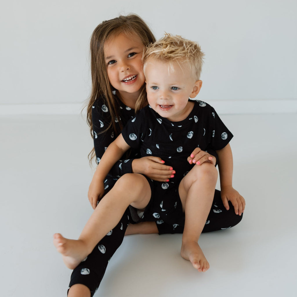 Moon Phases Small Ribbed Shorts Two-Piece Set