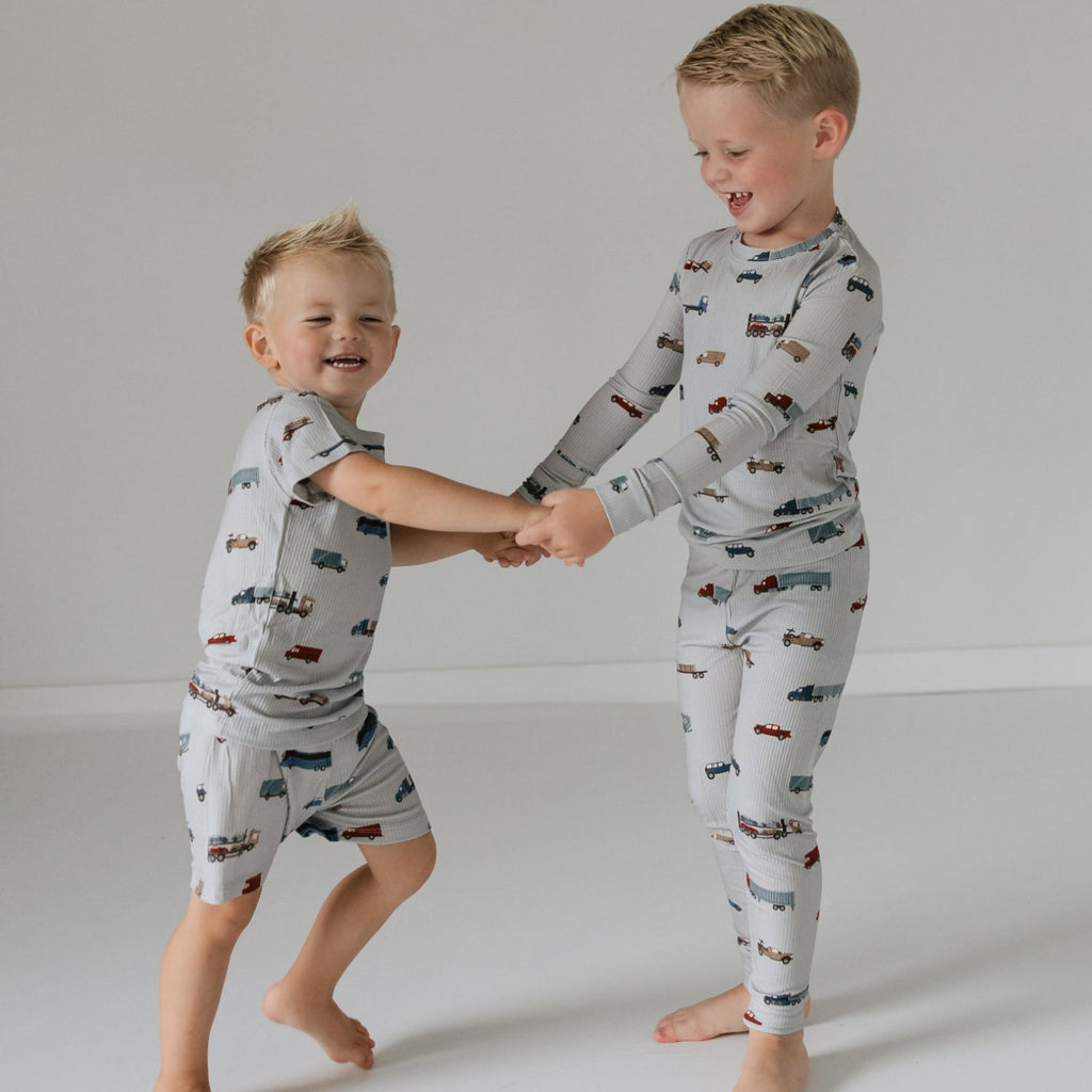 Road Vehicles Small Ribbed Shorts Two-Piece Set
