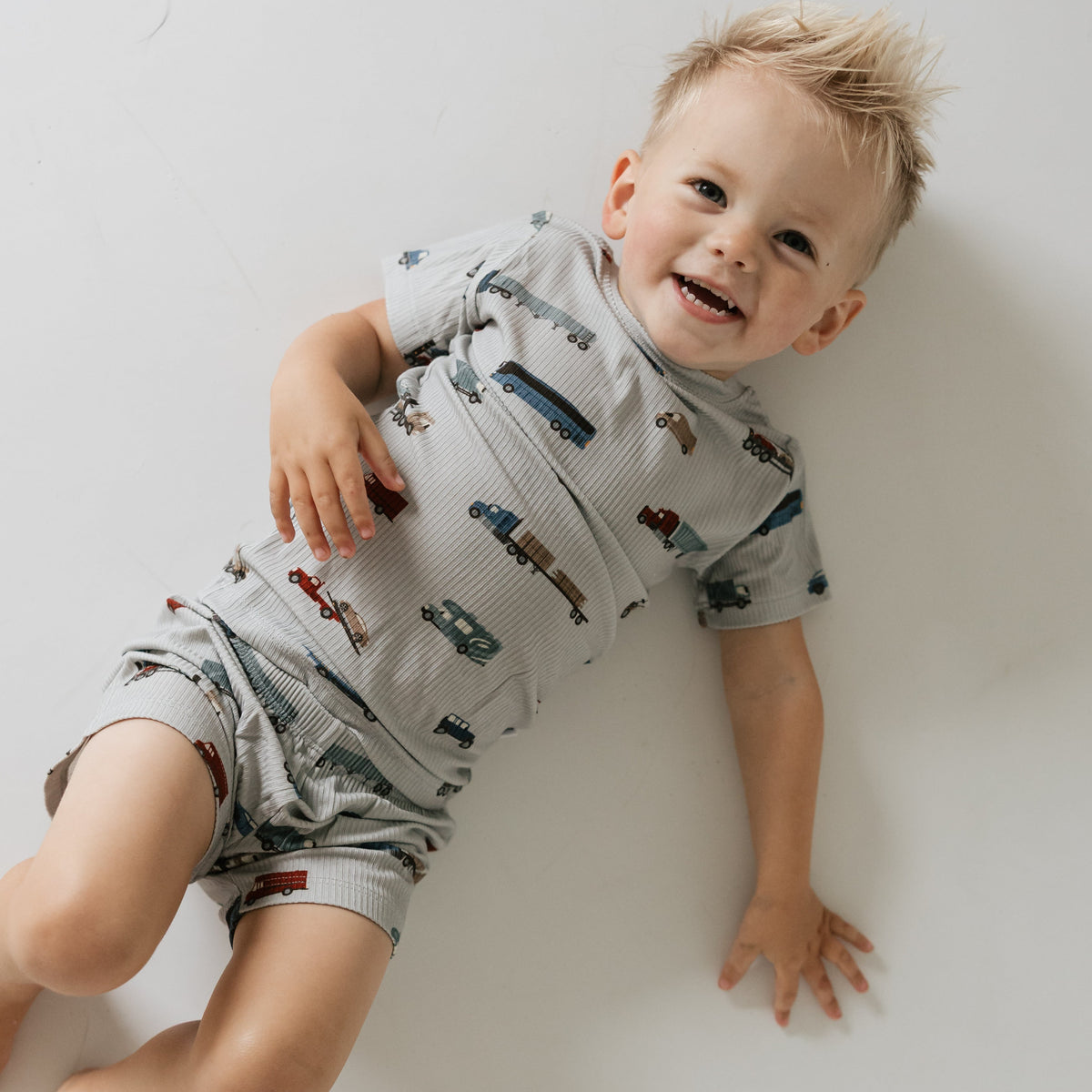 Road Vehicles Small Ribbed Shorts Two-Piece Set