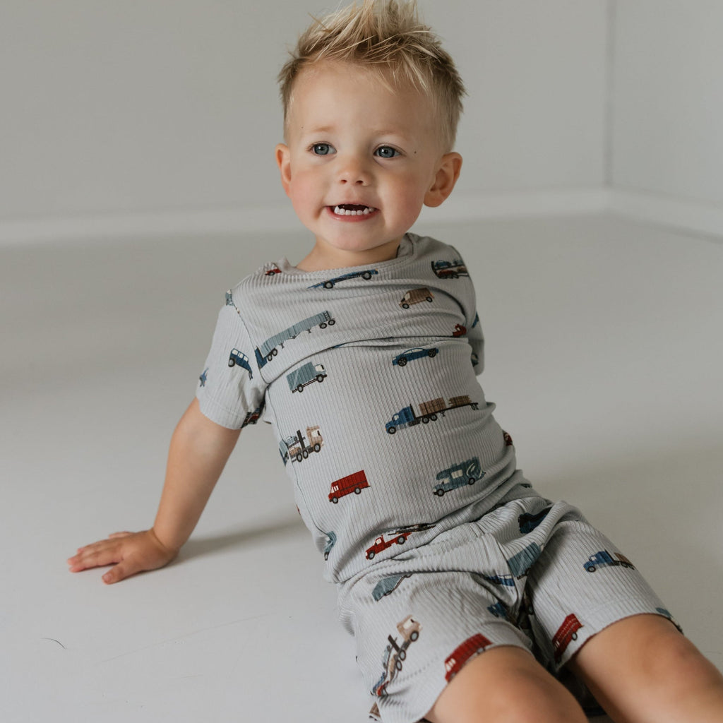 Road Vehicles Small Ribbed Shorts Two-Piece Set