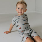 Road Vehicles Small Ribbed Shorts Two-Piece Set