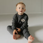 Midnight Charcoal With Camo Patch Bamboo French Terry Pullover