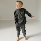 Midnight Charcoal With Camo Patch Bamboo French Terry Pullover