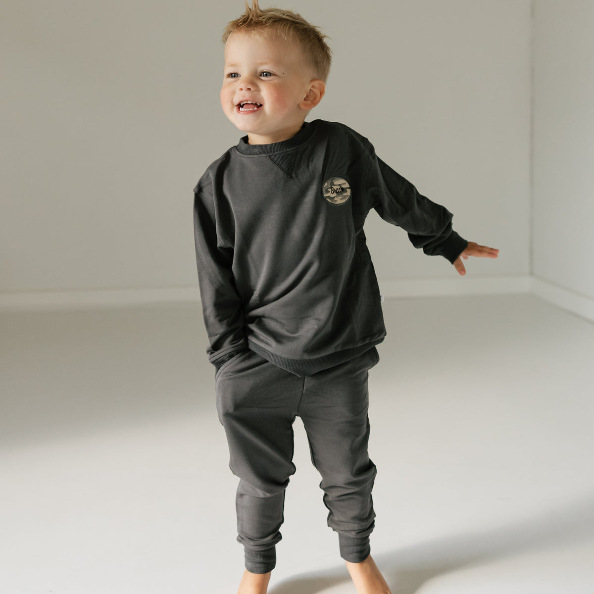 Midnight Charcoal Bamboo French Terry Joggers