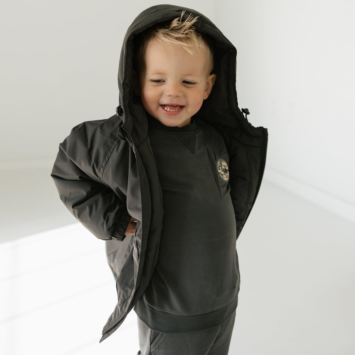 Midnight Charcoal Puffer Jacket