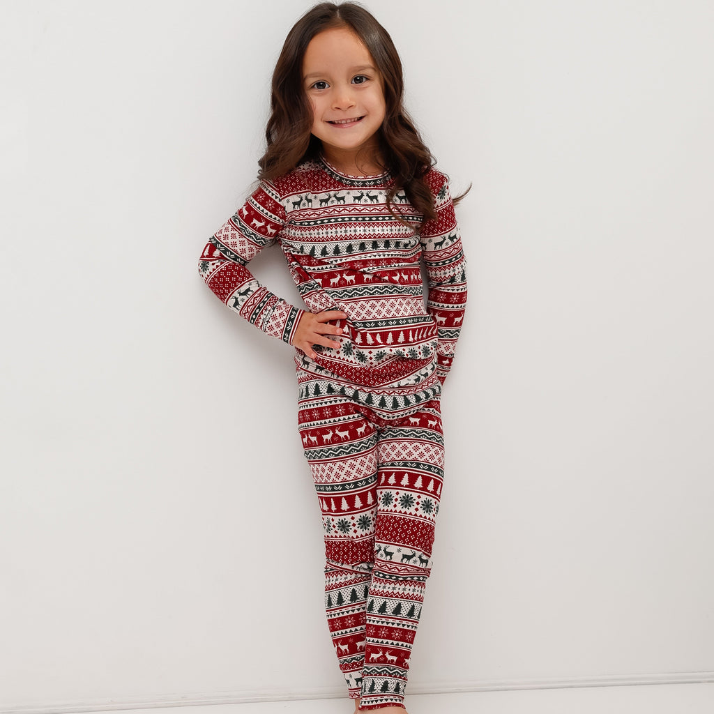 Christmas Sweater Stripe Small Ribbed Two-Piece Set