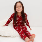 Coquette Bows Red Small Ribbed Two-Piece Set