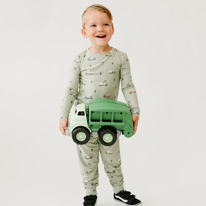 Trash Trucks Small Ribbed Two-Piece Set