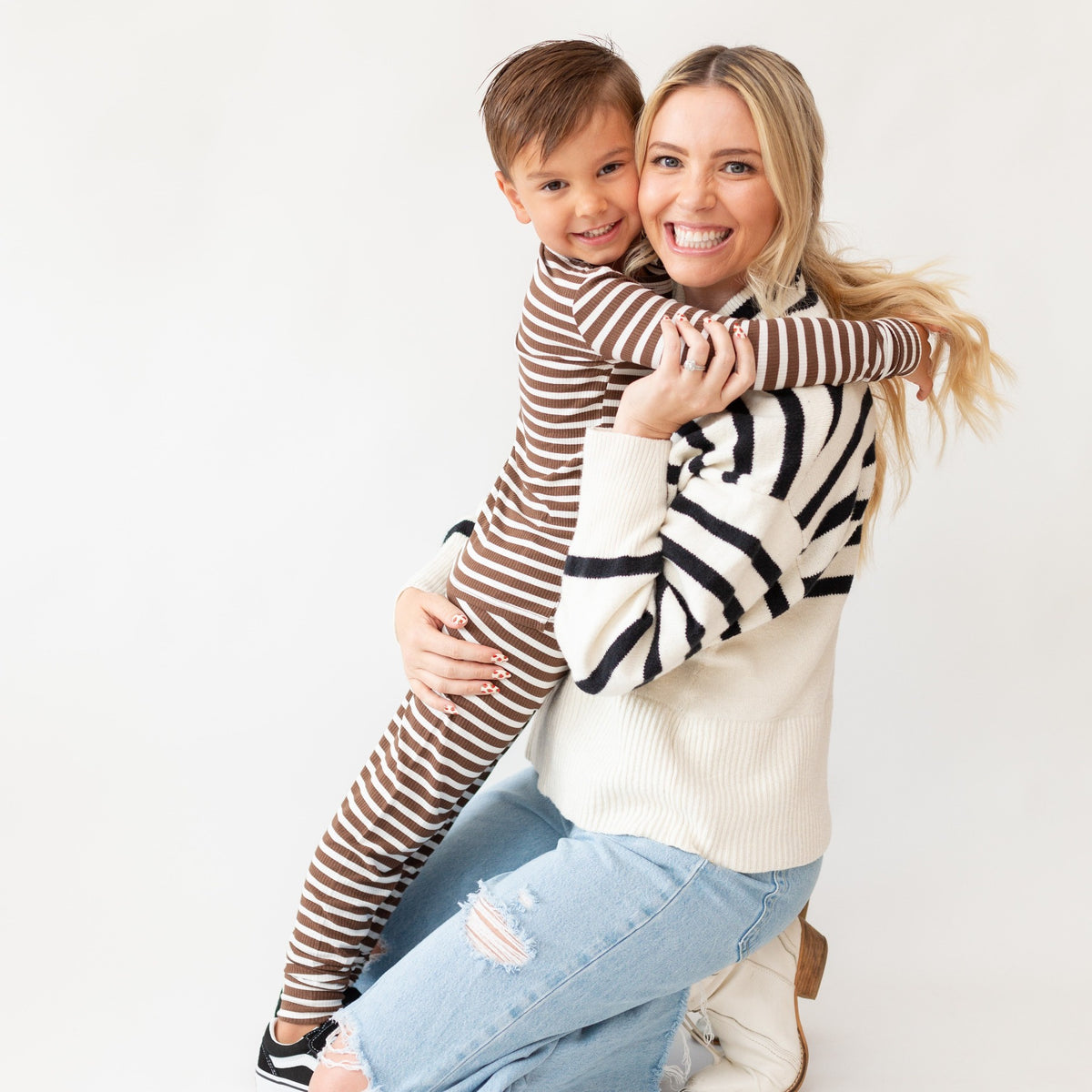 Pinecone Big Stripe Small Ribbed Two-Piece Set