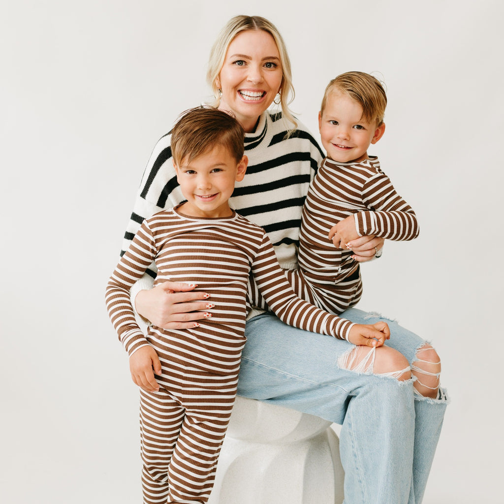 Pinecone Big Stripe Small Ribbed Two-Piece Set