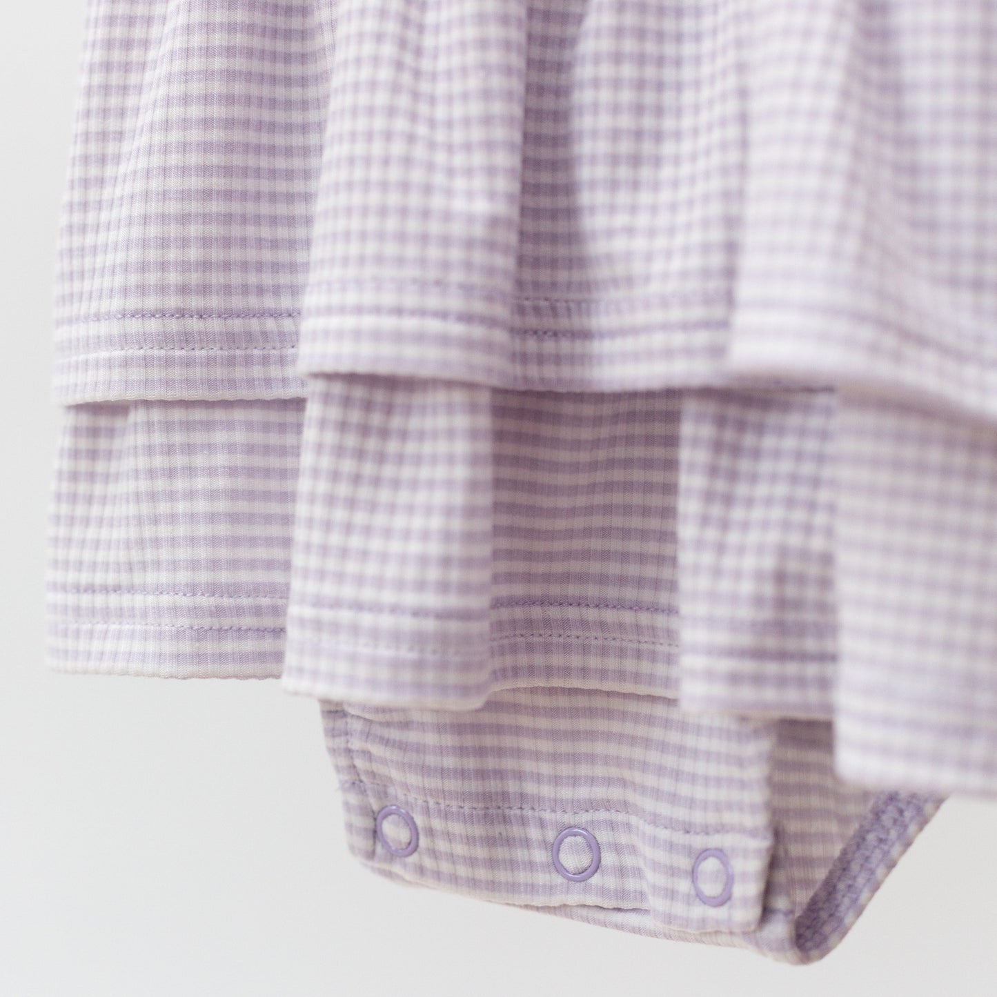 Lavender Small Stripe Ribbed Ruffle Romper