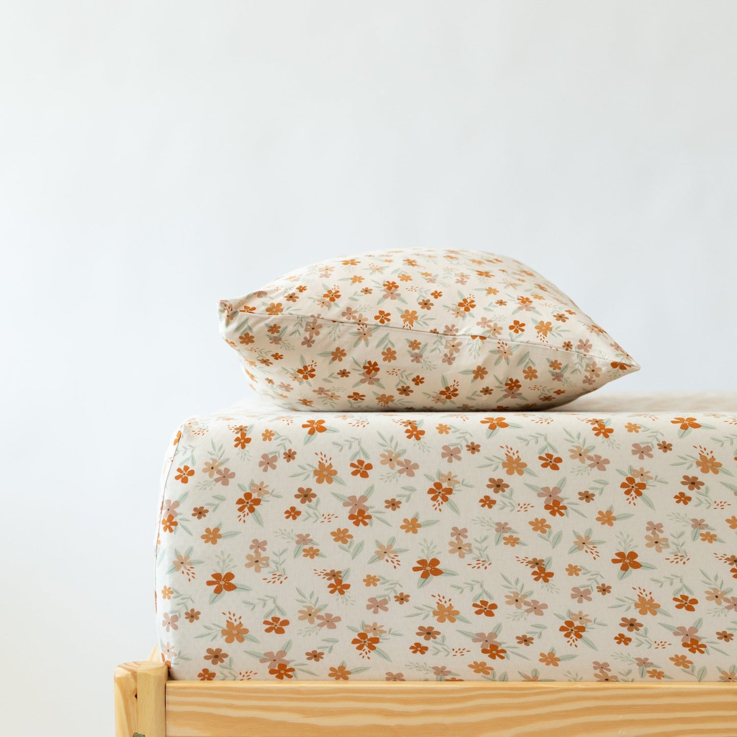 Autumn Floral Twin Sheet With Pillow Case