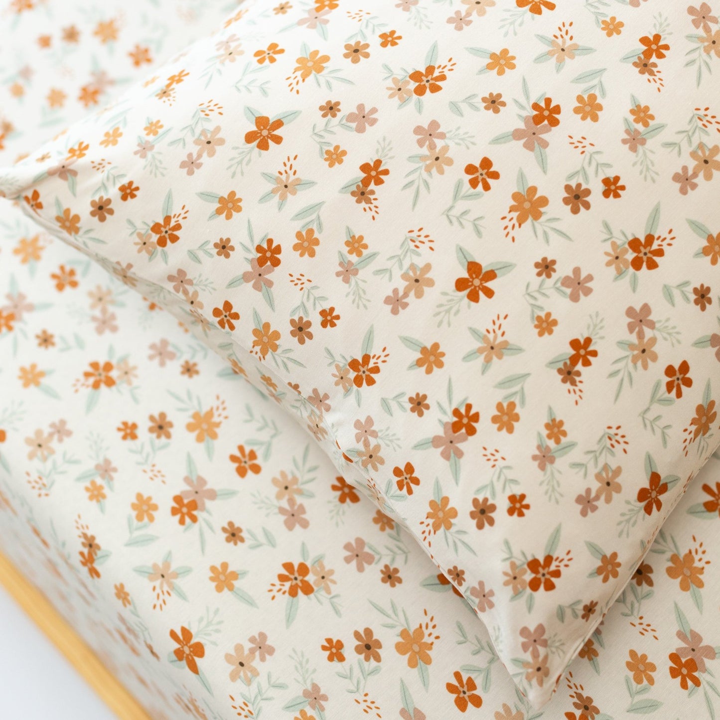 Autumn Floral Twin Sheet With Pillow Case