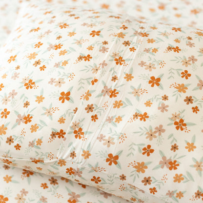 Autumn Floral Twin Sheet With Pillow Case