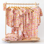 Summer Blooms Small Ribbed Toddler Blanket (Peach Backing)