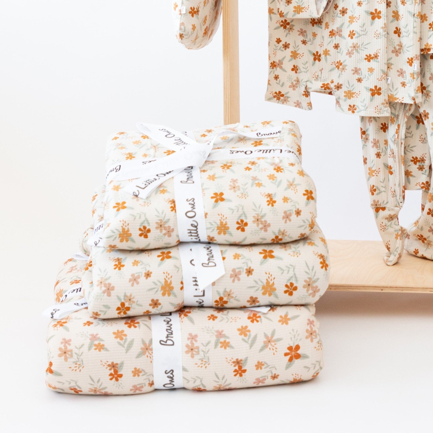 Autumn Floral Small Ribbed Toddler Blanket