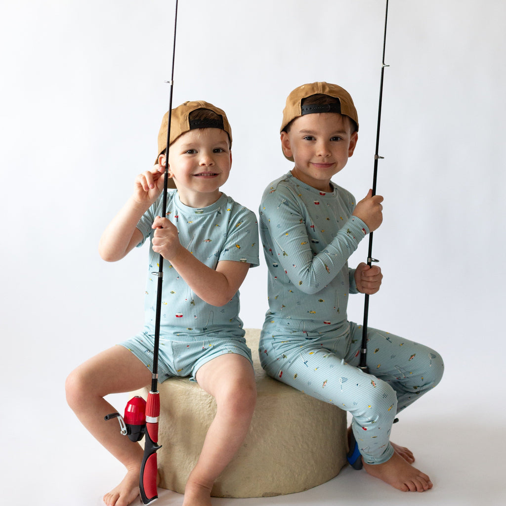 Gone Fishing Small Ribbed Shorts Two-Piece Set