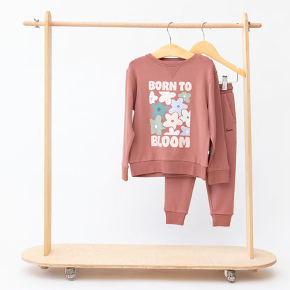 Born To Bloom Rose Bamboo French Terry Pullover & Jogger Set